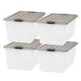 thumbnail image 1 of IRIS 91 Qt Plastic Storage Bins with Lids, Stackable Storage Containers, Totes, 4Pk, 1 of 8