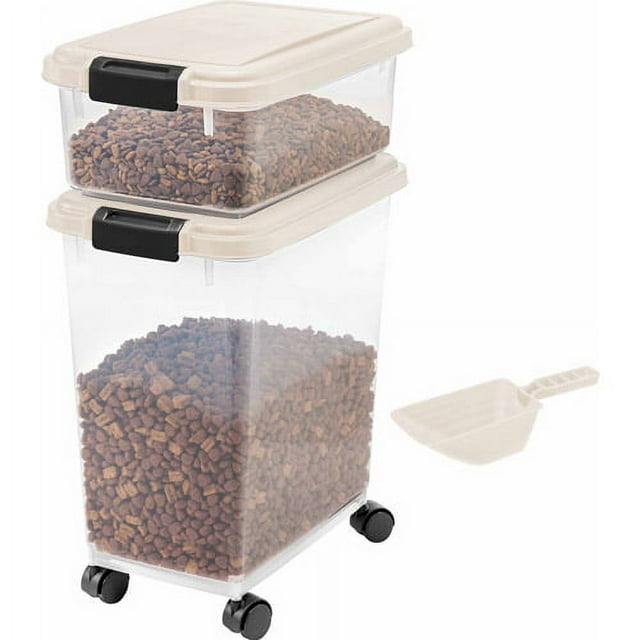 IRIS Airtight Pet Food Container Combo, White