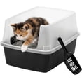 thumbnail image 1 of IRIS Cat Litter Box Small, High Sided, Scatter Shield, Black, 1 of 9