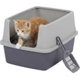 thumbnail image 1 of IRIS Cat Litter Box Small, High Sided, Scatter Shield, Gray, 1 of 10