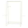 thumbnail image 1 of IRIS USA Clothes Rack with 3 Metal Shelves, Freestanding Clothing Racks for Hanging Clothes, Easy to Assemble, Standing Metal Sturdy Garment and Accessories Rack, Small Space Storage Solution, White, 1 of 9
