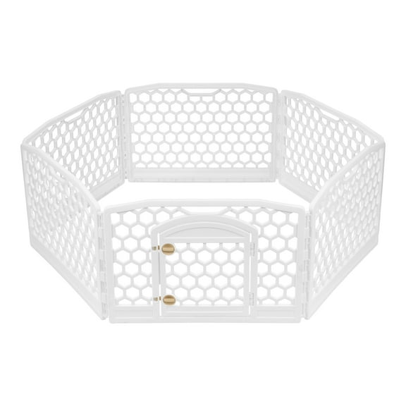 IRIS, Dog Exercise Playpen, White, 24-in, 6-Panel