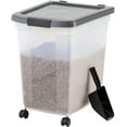 thumbnail image 1 of IRIS Dog Food Storage Container 50 Lbs, with Removable Rolling Wheels & Included Scoops, 1 of 9