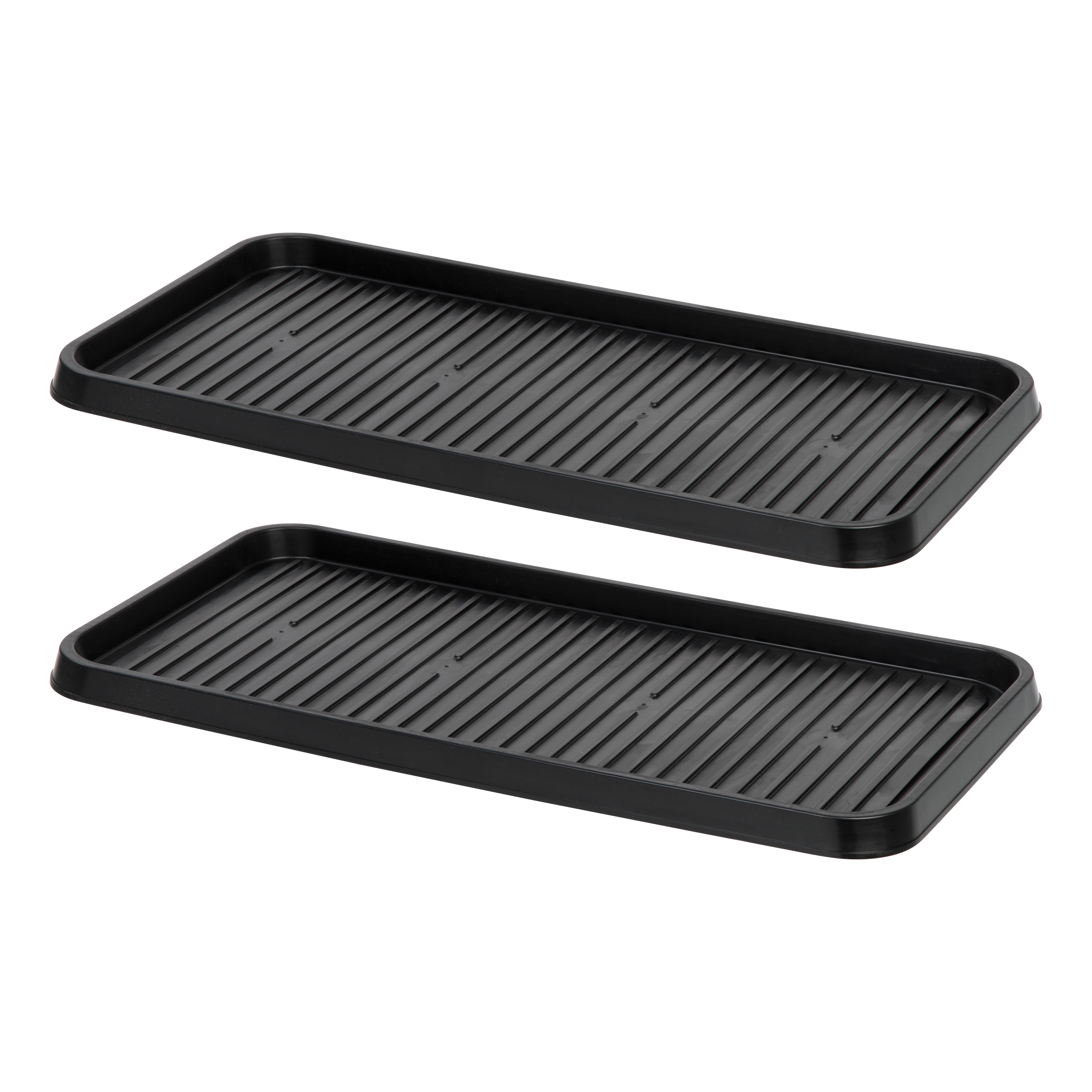 IRIS Large Shoe Tray, 2 Pack, Black