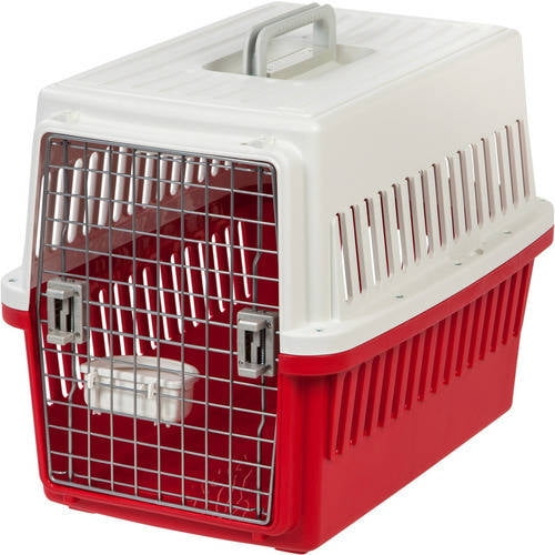IRIS Pet Travel Carrier, Small, Red, 26"L