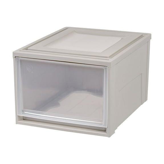 IRIS Stackable Storage Drawer 10.85 gal Gray/Translucent Frost 170523