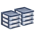 thumbnail image 1 of IRIS Small 3 Drawer Countertop Organizer, 2 Pack - Navy Blue, 1 of 8