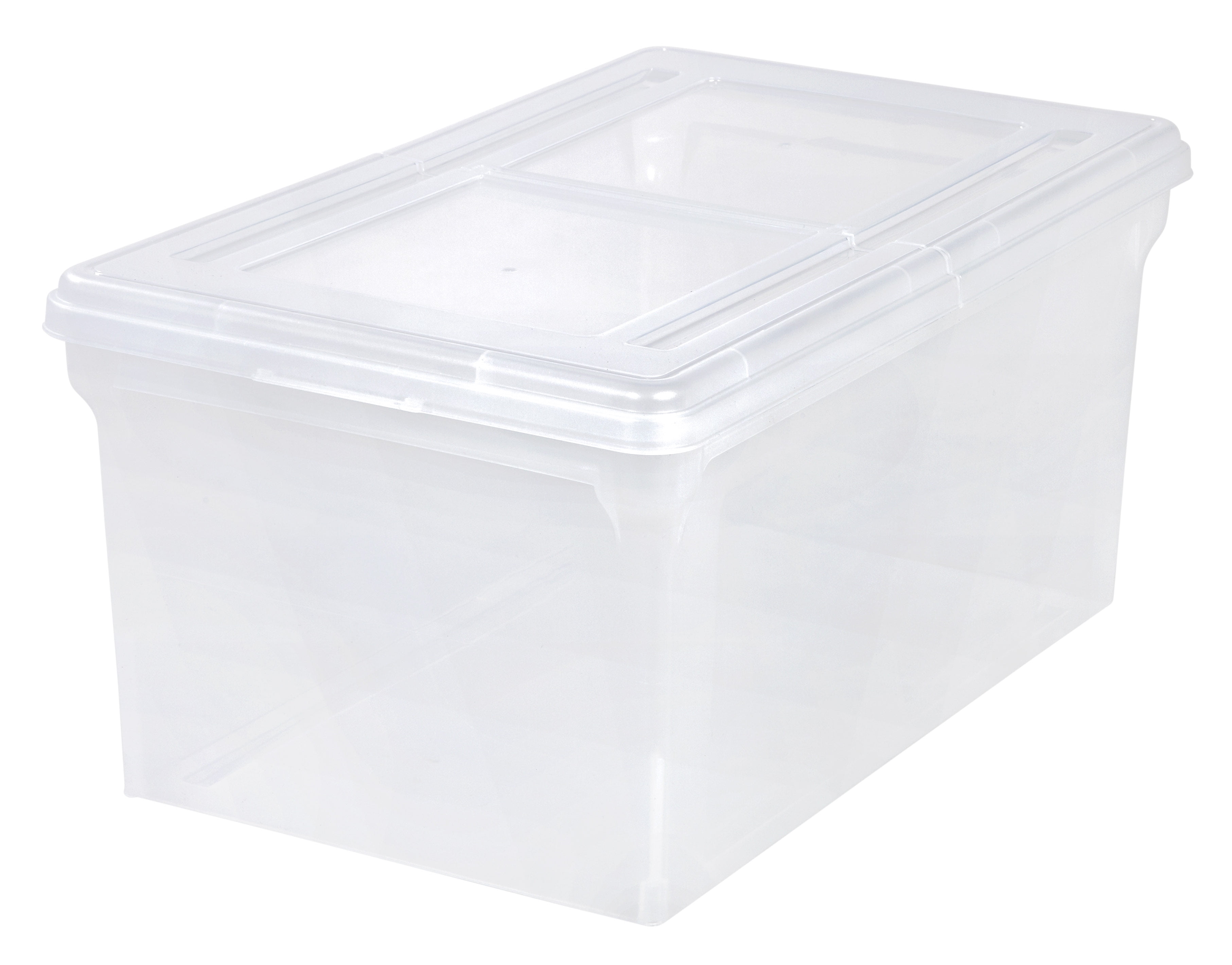 IRIS SplitLid Letter Size File Box, Large, Clear