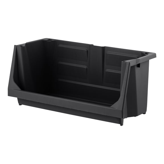 IRIS Stackable Storage Bins Open Front Heavy Duty Garage Organization Matte Black