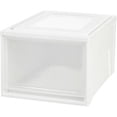 thumbnail image 1 of IRIS44qt Plastic Clear Stackable Shallow Storage Drawers Chest Box, 1 of 8