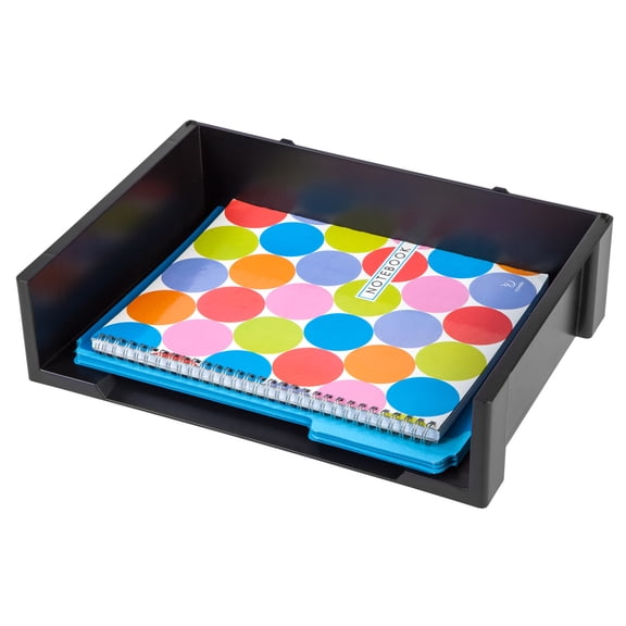 IRIS Stacking Letter Tray, 1 Pack, Black