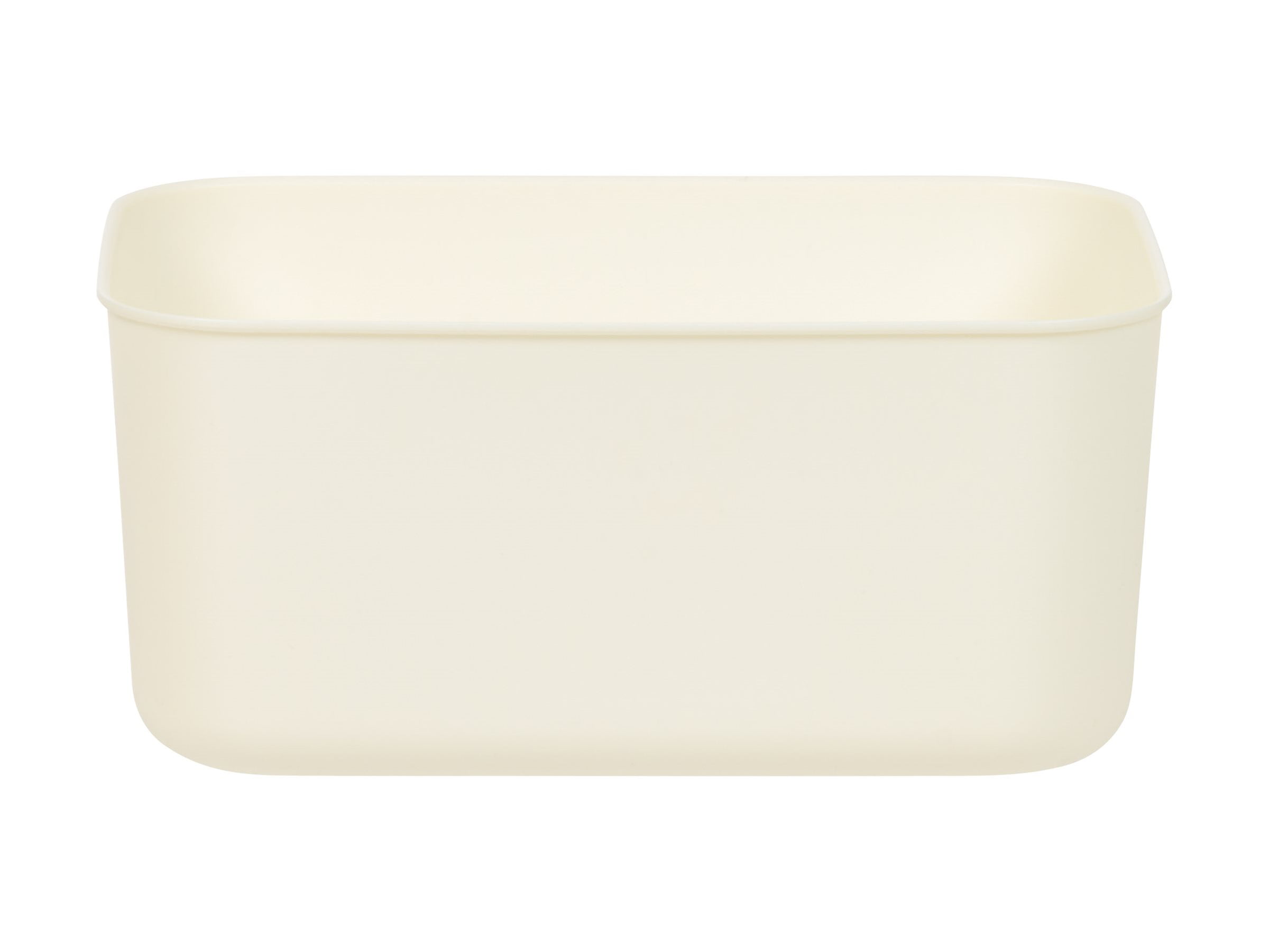 Off-White Stackable Plastic Storage Bins, Set of 4