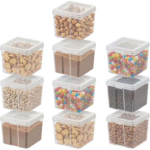 IRIS 1.3 Qt Food Storage Containers with Flip-Top Lid, Stackable Pantry & Kitchen Containers, Clear, 10Pk