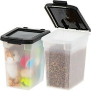 IRIS 10 Lbs. Airtight Pet Food Container | Dog & Cat Food Storage Bin | Treat Box 2Pk