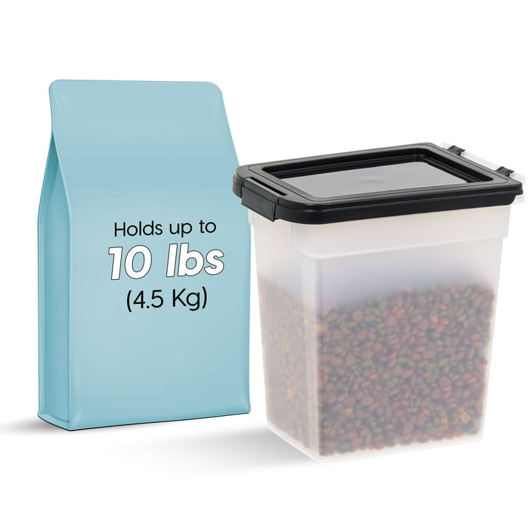 IRIS USA Plastic Lid Bins Hold 10lb (12 Airtight Pet Food