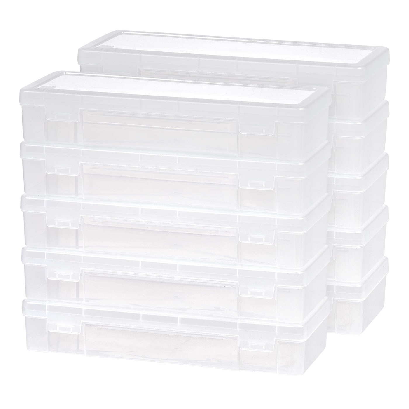  IRIS USA 10 Pack Small Plastic Hobby Art Craft Supply Organizer  Storage Containers with Latching Lid, for Pencil, Crayon, Ribbons, Wahi  Tape, Beads, Sticker, Yarn, Ornaments, Stackable, Clear : Patio, Lawn