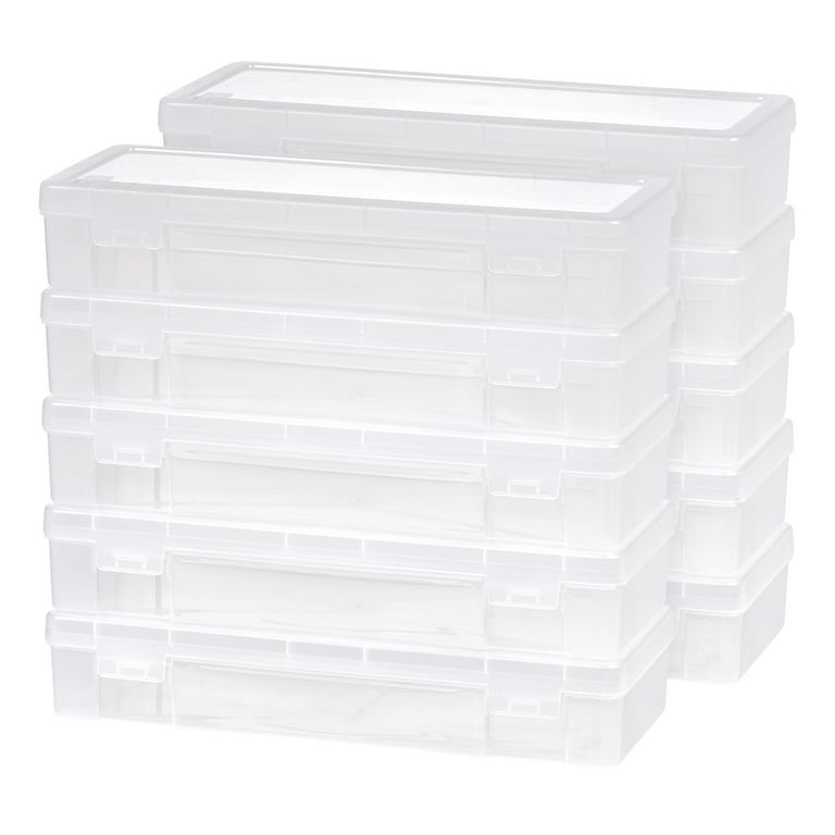 IRIS USA 10 Pack Small/Medium/Large Plastic Hobby Art Craft Supply  Organizer Storage Containers with Latching Lid, for Pencil, Lego, Crayon,  Ribbons, Tape, Beads, Sticker, Yarn, Ornaments, Stackable, Clear