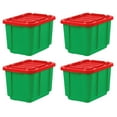 thumbnail image 1 of IRIS USA 11.5Gal/46Qt Heavy-Duty Stackable Plastic Holiday Storage Bin Tote Container with Quick Snap Lid - 4 Pack, 1 of 7