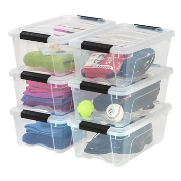 IRIS USA 12.75 Qt. Plastic Storage Bins with Lids, Clear, Latching, Stackable, Totes  6Pk