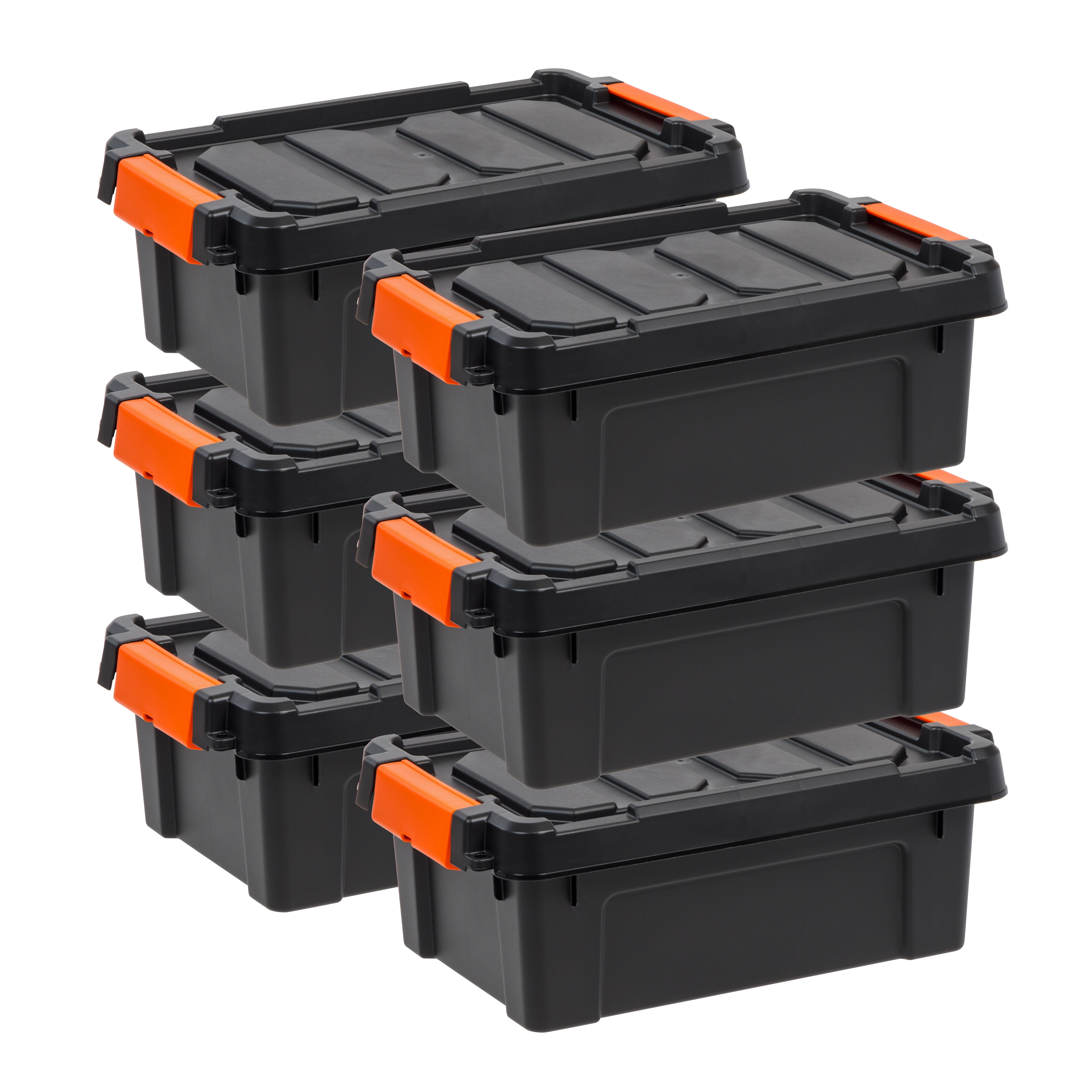 Iris 12 Qt. Heavy Duty Plastic Storage Box in Black (6-pack)