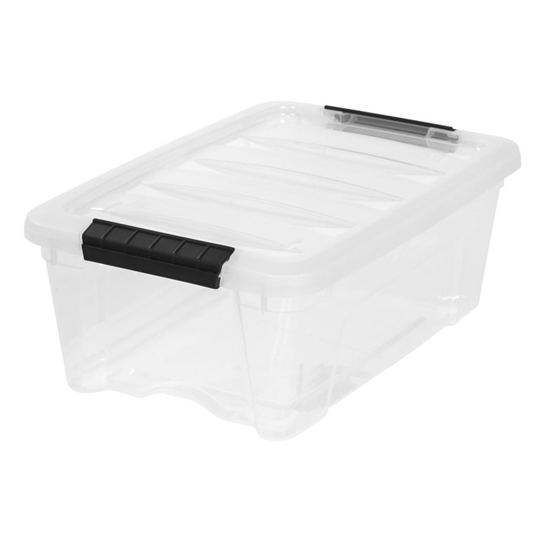  IRIS USA 6Pack 12qt Stackable Plastic Storage Bins with Lids  and Latching Buckles, Pearl : Everything Else