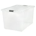 thumbnail image 1 of IRIS USA 132 Quart/36 Gal. Stackable Plastic Storage Bins with Lids and Latching Buckles, 1 Pack - Clear, Containers with Lids, Durable Nestable Closet, Garage, Totes, Tubs Boxes Organizing, 1 of 3