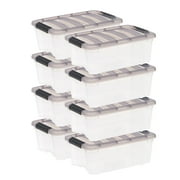 IRIS 13 Qt. Plastic Storage Bins with Lids, Stackable Storage Containers, Totes, 8 Pack