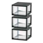IRIS 14.5 Qt Medium Plastic Stacking Drawer, Black