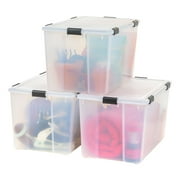 IRIS 156 Qt Storage Box with Gasket Seal Lid- Heavy Duty Moving Containers with Tight Latch, 3Pk