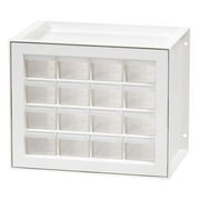 IRIS 16 Drawer Stackable Storage Cabinet for Hardware Crafts, White - Small Organizer Utility Chest