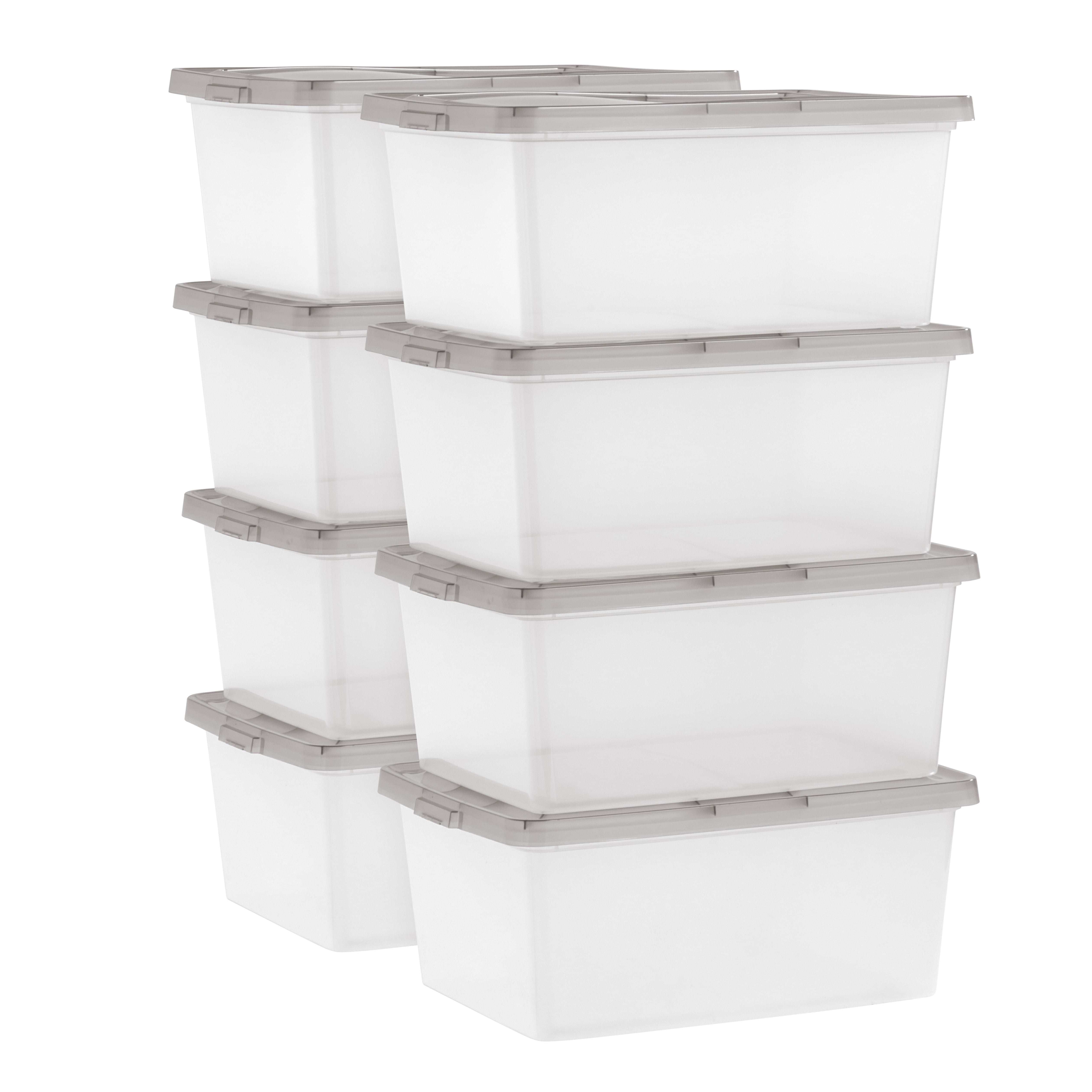 Homall Collapsible Storage Bins with Lids, 8.4 gal Folding Storage Box,  Stackable Plastic Closet Organizer, Double Doors File Cabinet Trunk  Organizer