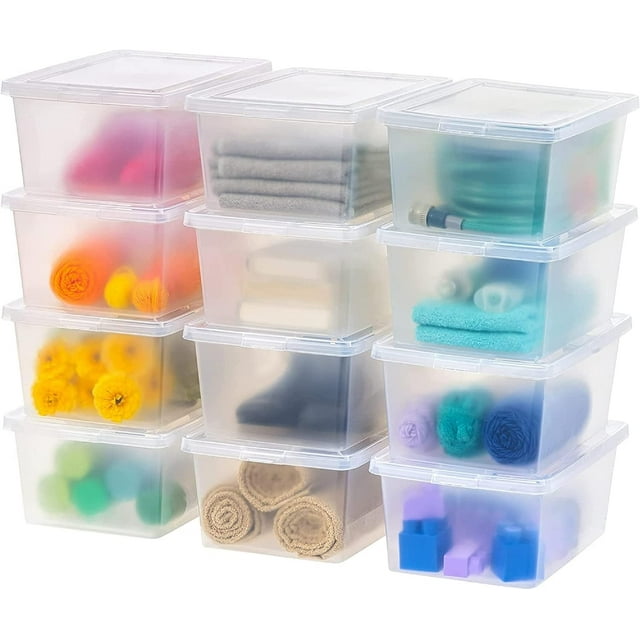 IRIS USA 17 Qt Clear Storage Box, BPAFree Plastic Stackable Bin with