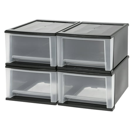 IRIS 17 Qt Plastic Drawer Storage Organizer Stacking Drawers