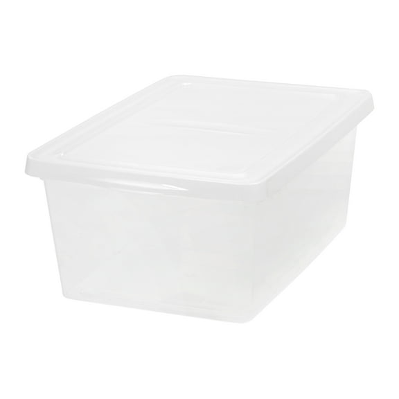 IRIS 17 Qt. Plastic Storage Bin with Lid, Stackable Storage Container, Tote, Clear