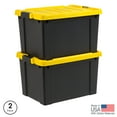 thumbnail image 1 of IRIS 19 Gallon Black Plastic Latching Storage Bin with Lid Tote, Plastic Storage Container with Lid, 2-Pack, 1 of 10