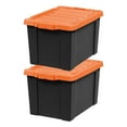 thumbnail image 1 of IRIS 19 Gal Lockable Storage Totes with Lids - Orange Lid, 2Pk, 1 of 8