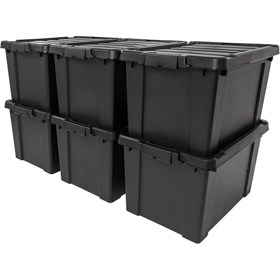 IRIS 19 Gal Plastic Storage Bins with Lids, Latching Totes, Heavy Duty Containers, 6Pk