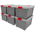 thumbnail image 1 of IRIS 19 Gallon Lockable Storage Totes with Lids, 6 Pack - Gray, Heavy-Duty Durable Stackable Containers, Large Garage Organizing Bins Moving Tubs, 1 of 8