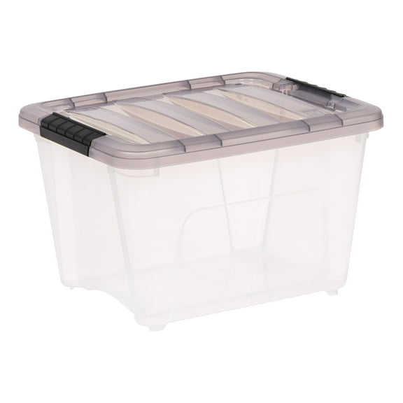 IRIS 19 Qt. Plastic Storage Bin with Lid, Stackable Storage Containers, Tote