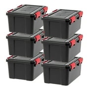 IRIS 19 Qt Storage Box with Gasket Seal Lid, 6Pk Heavy Duty Moving Containers with Tight Latch