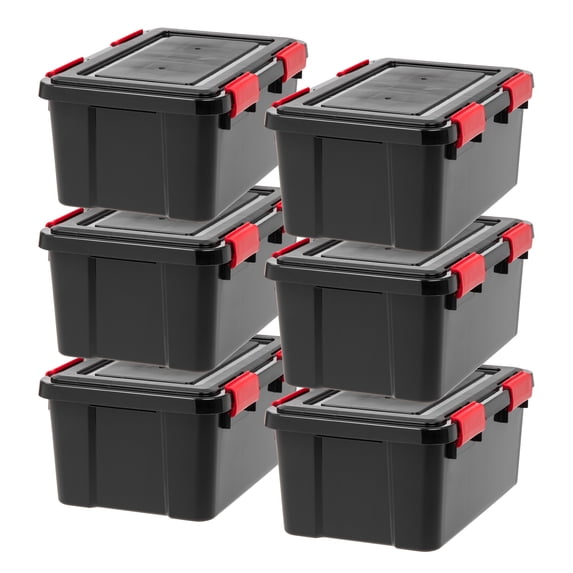 IRIS 19 Qt Storage Box with Gasket Seal Lid, 6Pk Heavy Duty Moving Containers with Tight Latch