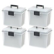 IRIS File Box Portable File Organizer Plastic File Box for Letter File w/ Organizer-Lid
