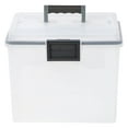 thumbnail image 1 of IRIS USA 19 Qt. WEATHERPRO Plastic Office Storage Portable Letter Size File Box with Organizer-Lid and Seal and Secure Latching Buckles, Clear, 1 of 8
