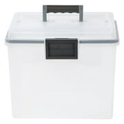 IRIS Letter Size Portable Weathertight File Box, Clear
