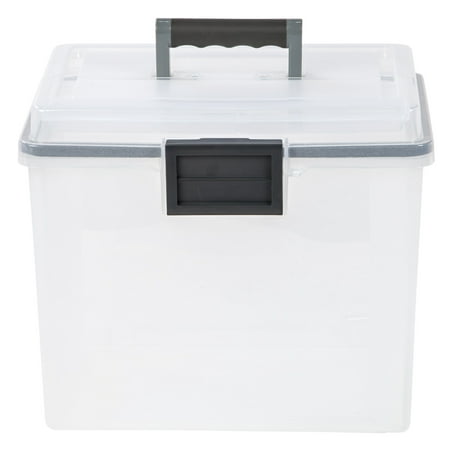 IRISLetter Size Portable WEATHERTIGHT File Box, Clear