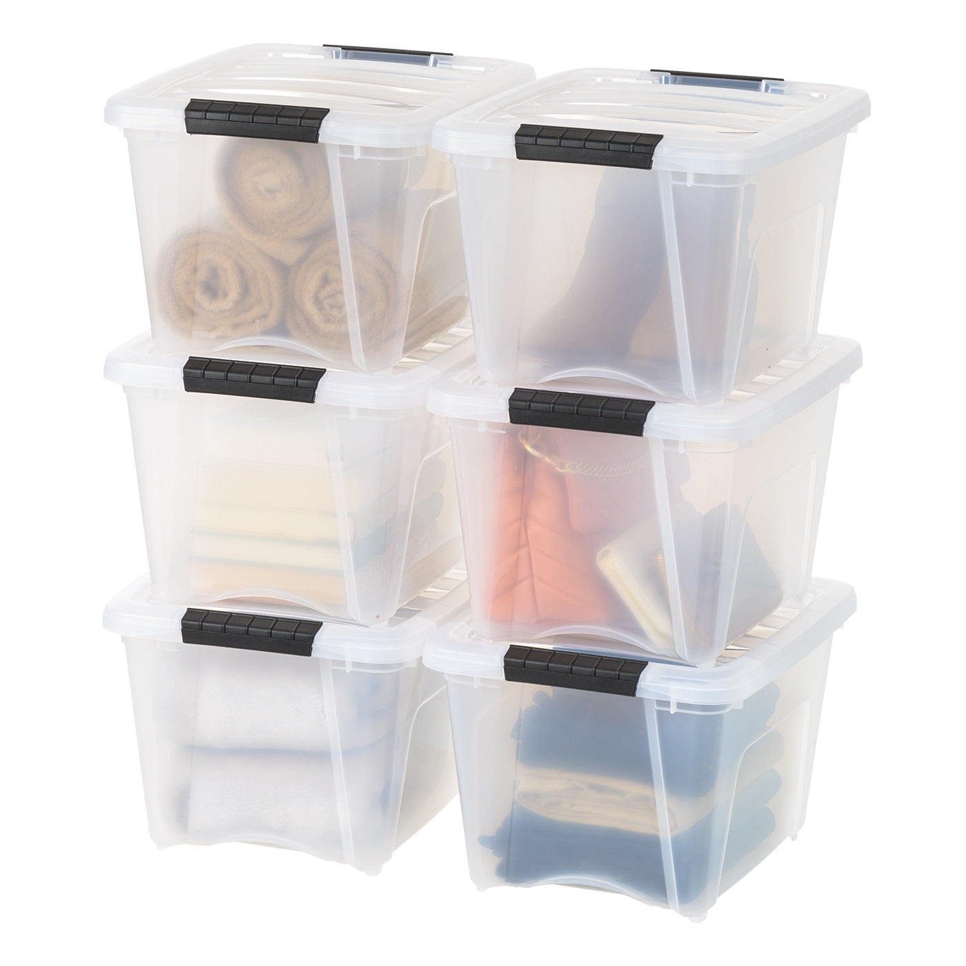 Iris Usa 19quart 6pack Stackable Plastic Storage Bins With Lids