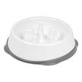 thumbnail image 1 of IRIS USA 2 Cup Slow Feeder Dog Bowl for Long Snouted Pets, White/Gray, 1 of 4