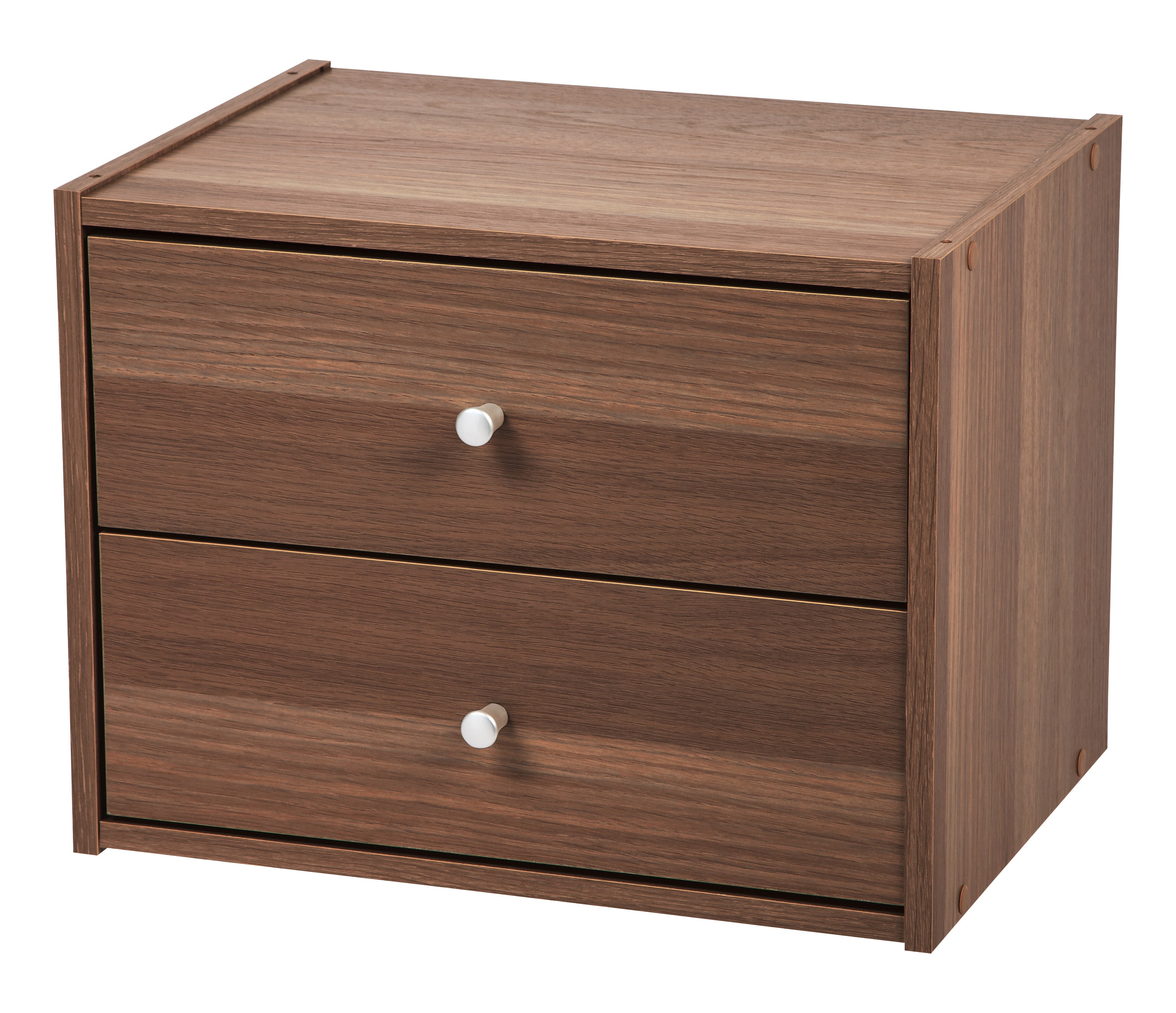 IRIS TACHI Modular Wood Stacking Storage Box with Shelf, Dark Brown