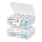 IRIS USA 2 Pack 4" x 6" Photo Storage Craft Keeper with 16 cases, Pearl