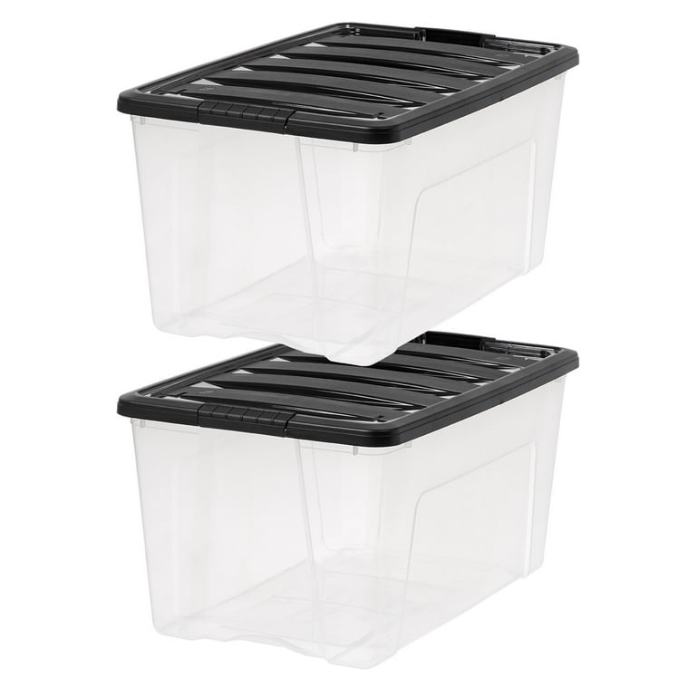 IRIS USA 32 Quart Stackable Plastic Storage Bins with Lids and Latching  Buckles, 6 Pack - Pearl, Containers with Lids and Latches